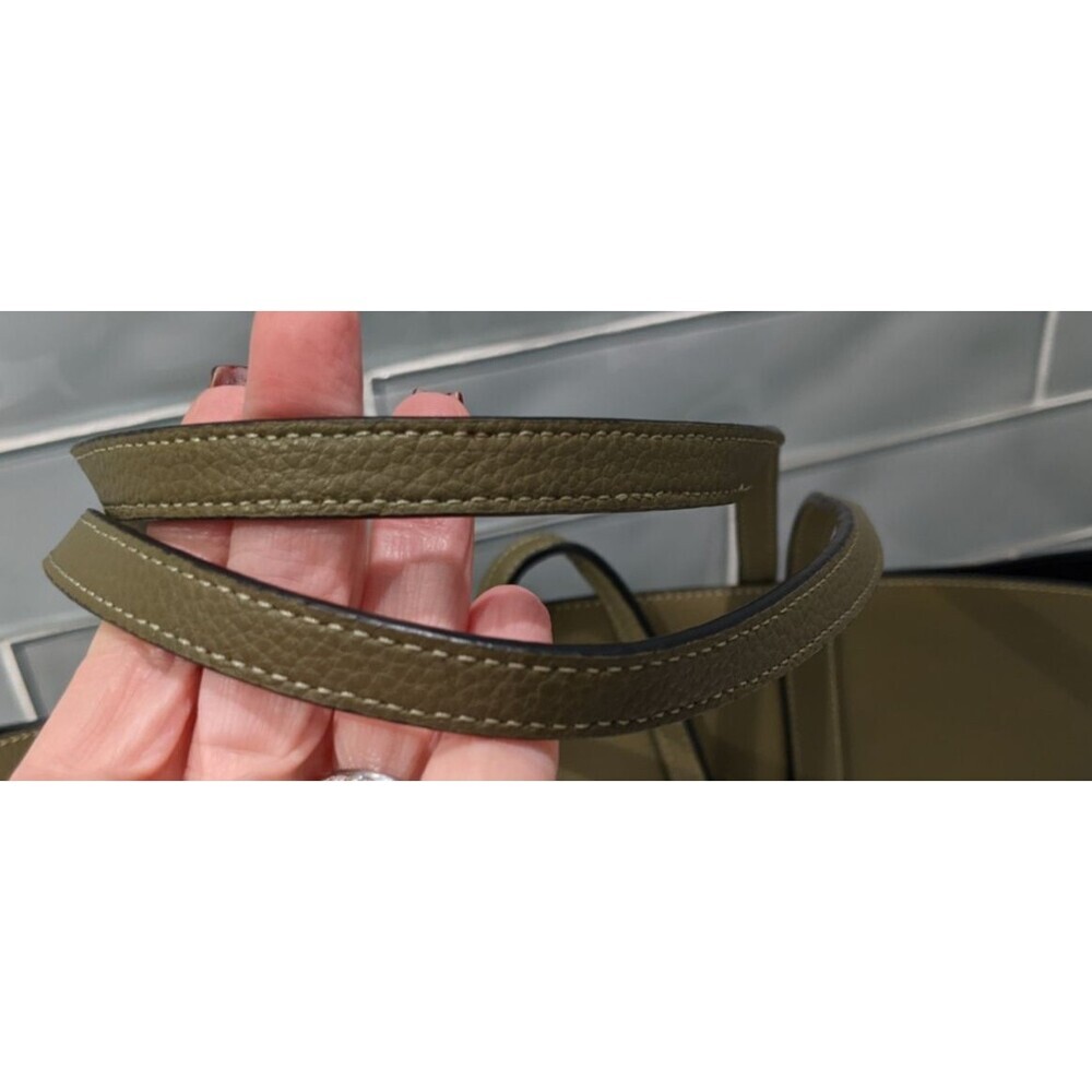 Coach Large Market Tote Pebbled Leather Army Green Turn Lock  #F58849 EXCELLENT! - Picture 14 of 14